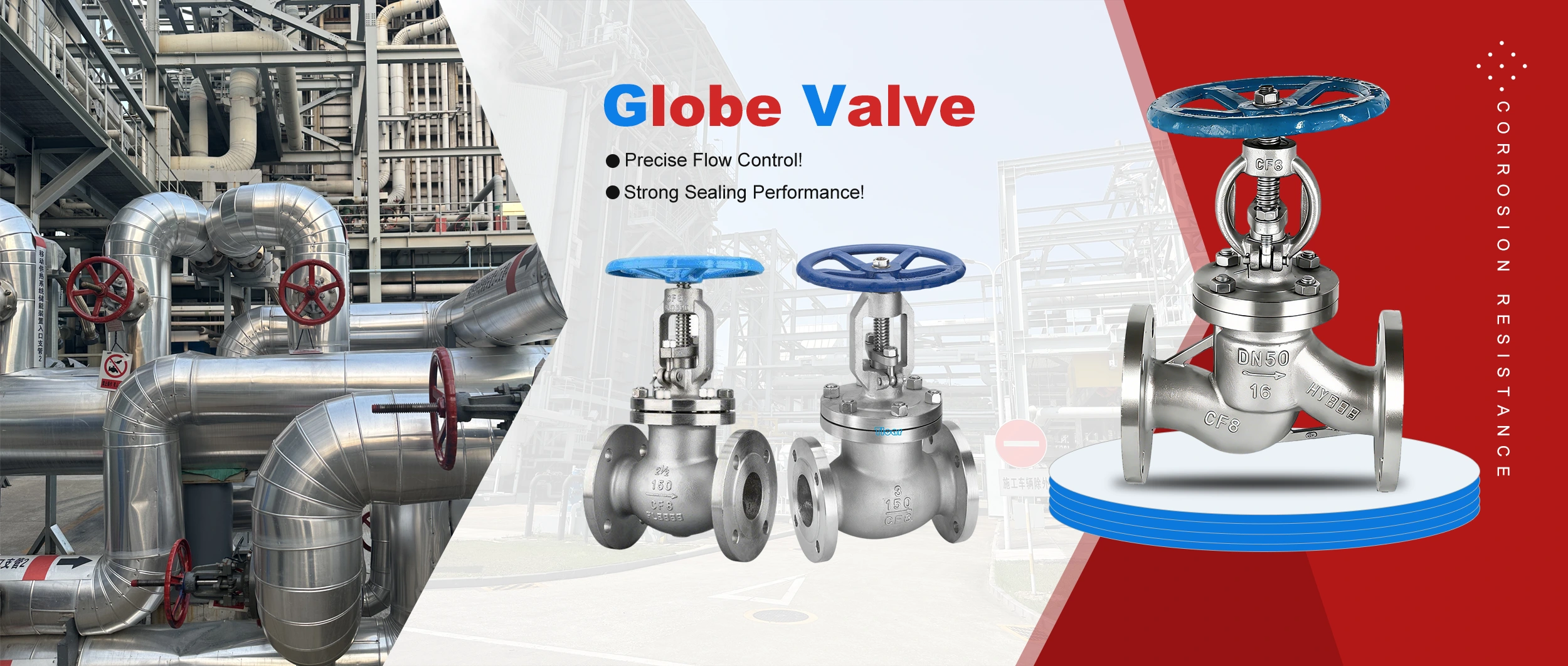 Ụlọ ọrụ Direct Globe Valve na Huadu